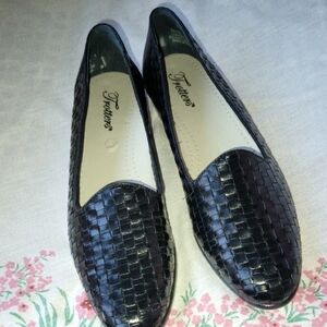 Trotters Black Woven Loafers